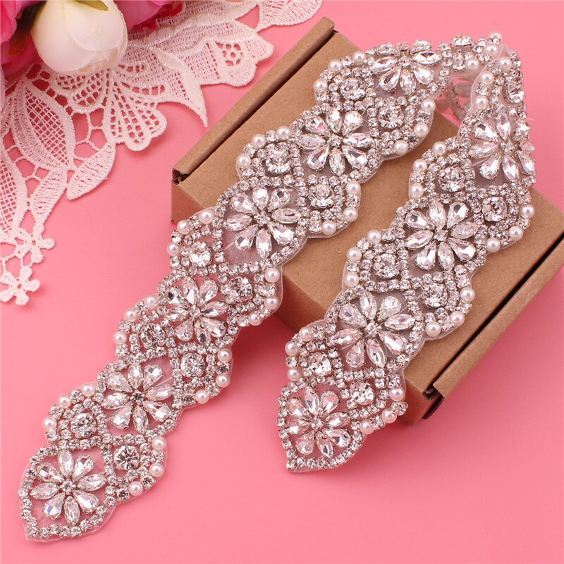 Bruids Riem Vrouwen Riem Trouwjurk Riem Strass Bruidsmeisje Riem Bruiloft Accessoires: silver