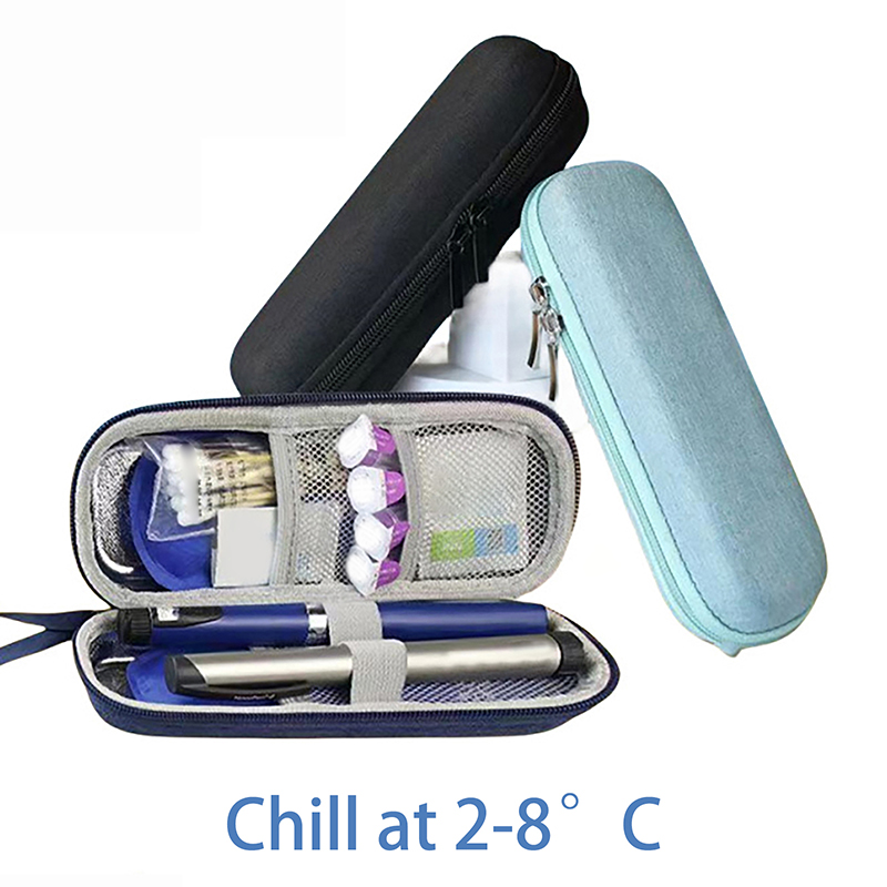 Bolsa enfriadora de insulina impermeable, Enfriador de insulina con aislamiento térmico EVA con bolígrafo de Gel, Enfriador de medicina de viaje para diabéticos, 1 ud.