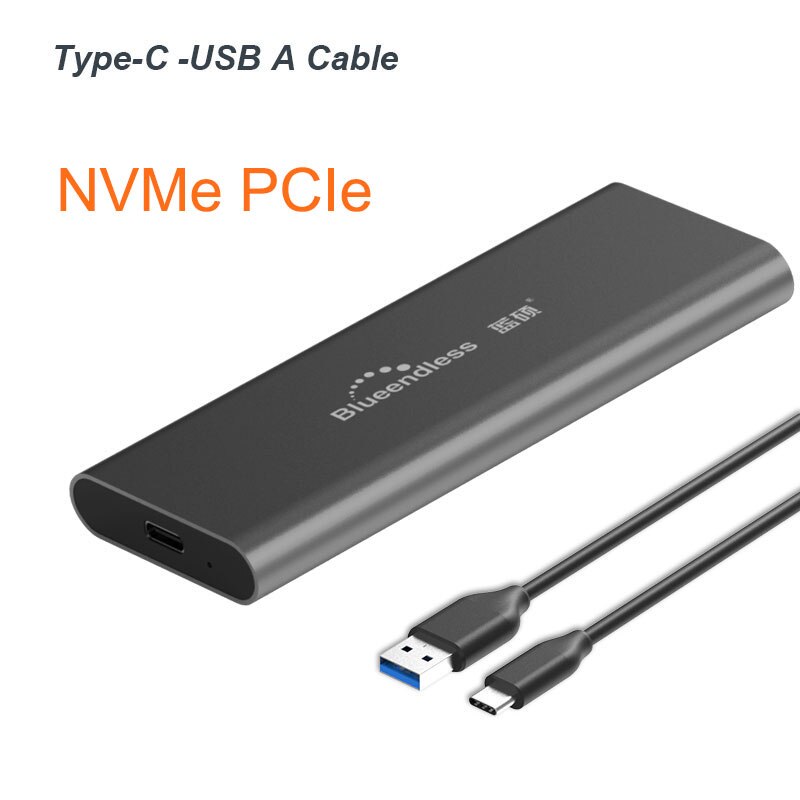 PCIE M.2 NVME USB SSD obudowa M z tuleją samozaciskową C USB 3.1 2240/2280 obudowa na SSD aluminium 10 gb/s pudełko zewnętrzne solidny dysk zewnętrzny: M280N C to A