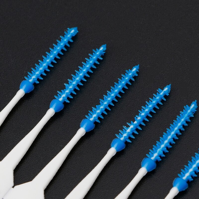 20/40/120/200pcs Double Floss Interdental Brush Picks Head Hygiene Dental Silicone Toothpick Cepillo Interdental