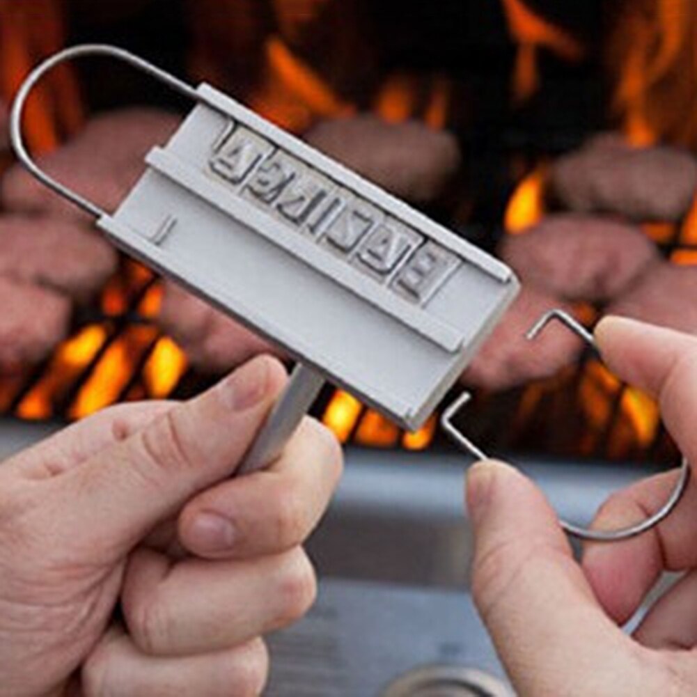 55 bokstäver rostning namn verktyg förbättrad stek kött grill branding järn grill utbytbara för utomhus picknick bbq hamburgare