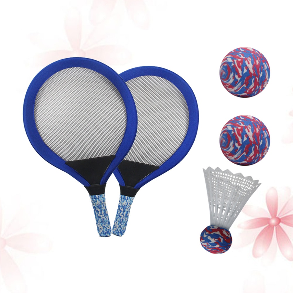 1 par de los niños raqueta de Badminton Tennis niños Palying bádminton ronda raquetas juego accesorios para jardín de infantes y escuela primaria al aire libre