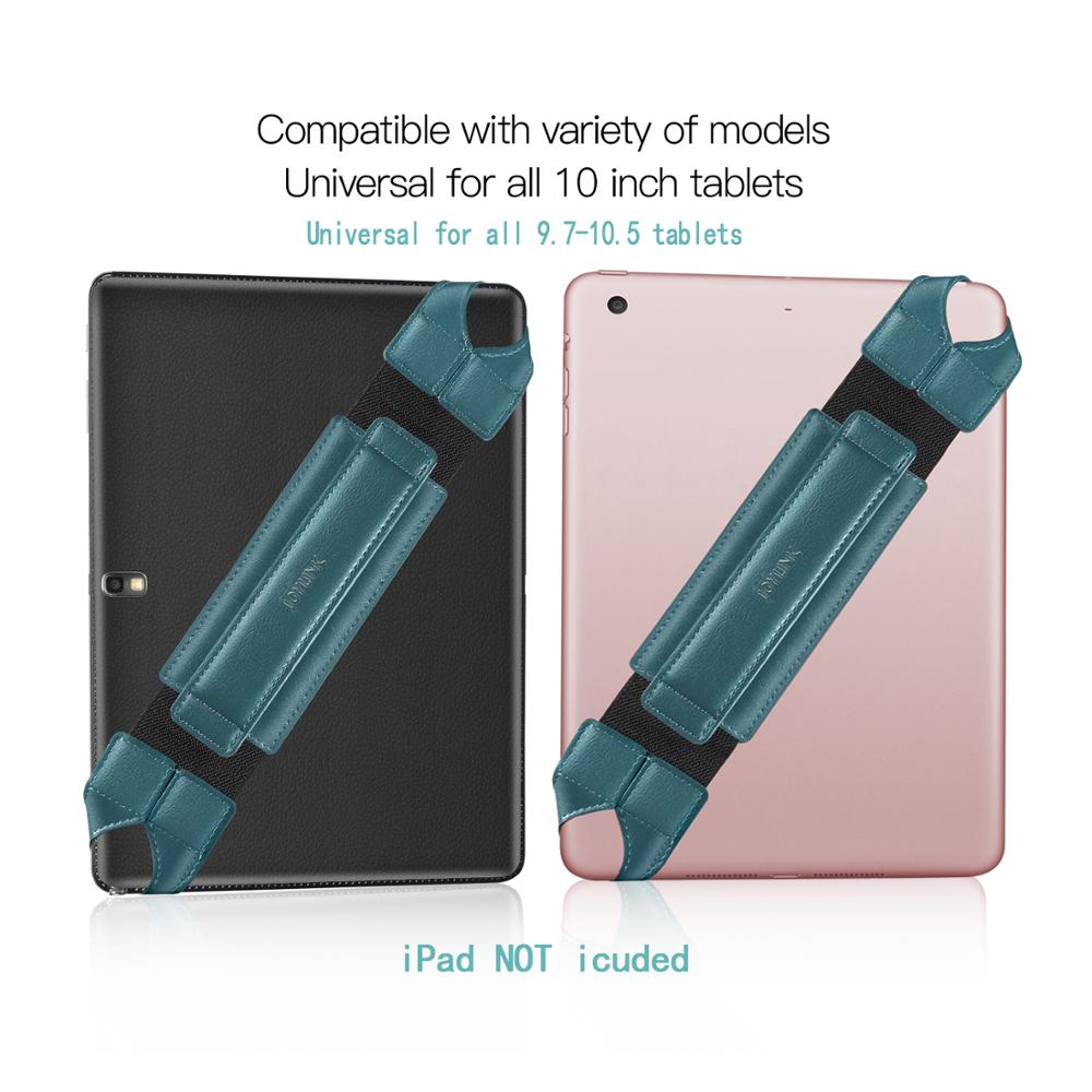 Tablet Hand Holder for iPad 9.7~10.5 inch Joylink 360 Degrees Swivel Generic Leather Handle Grip with Elastic Belt