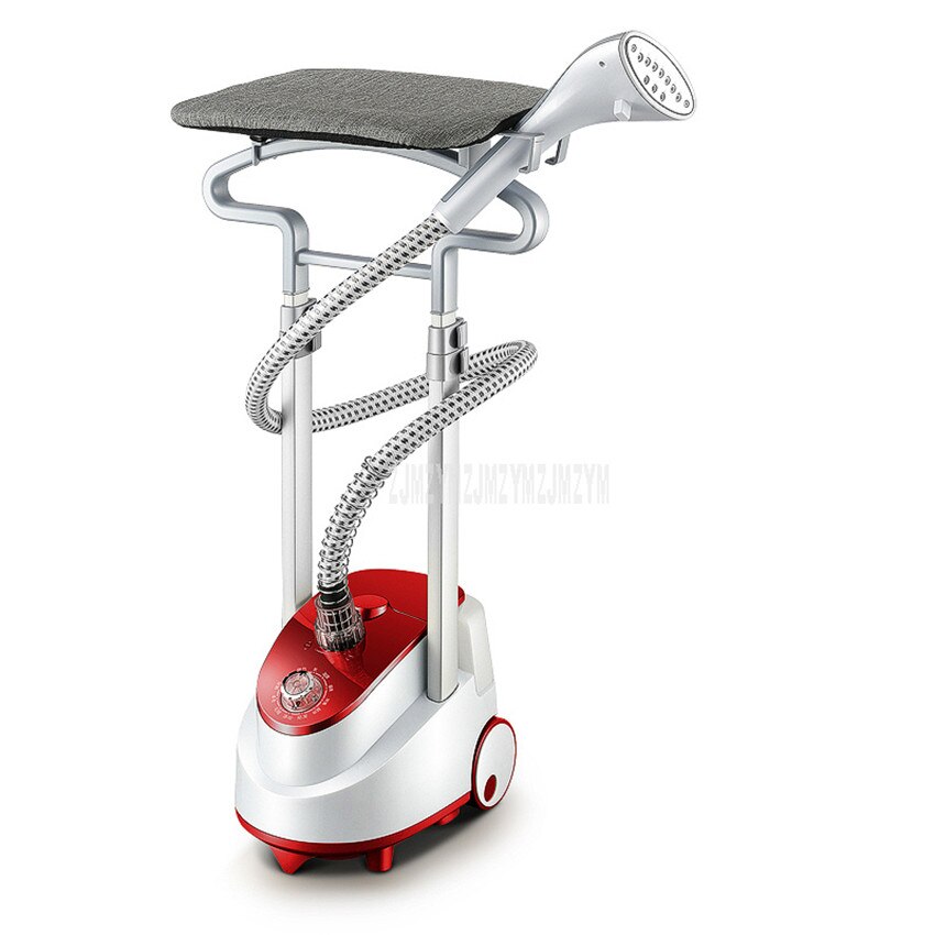 2L Double Pole Vertical Household Garment Steam Hanging Ironing Machine Steamer Handheld Clothes Electric Ironing Machine HY-688: Red