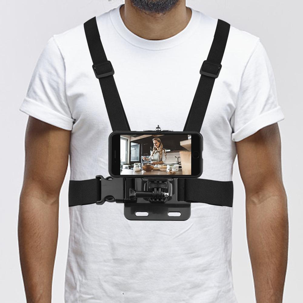 Verstelbare Mobiele Telefoon Borst Clip Houder Vlog Foto Smartphone Camera Harness Belt Strap Mount Voor Outdoor Sport