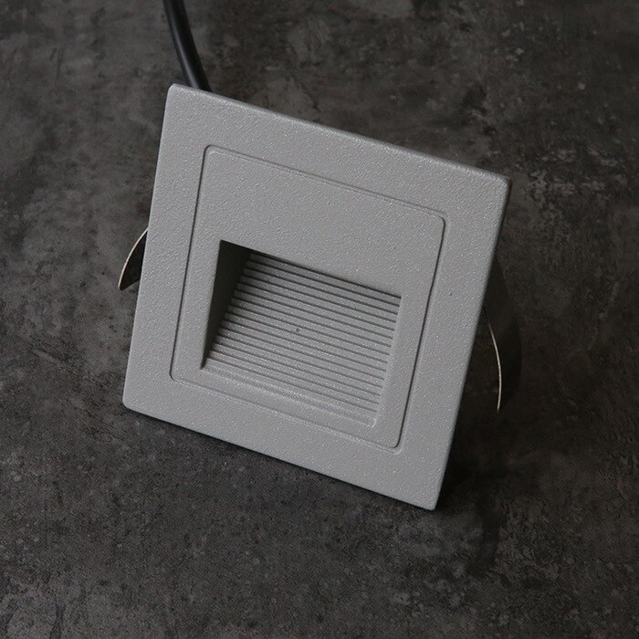 3w forsænkede  ip65 led trappelys udendørs vandtæt tringulv natlampe havegang fod underjordisk væglampe armatur: 3w grå ingen sensor / Varm hvid 3000k