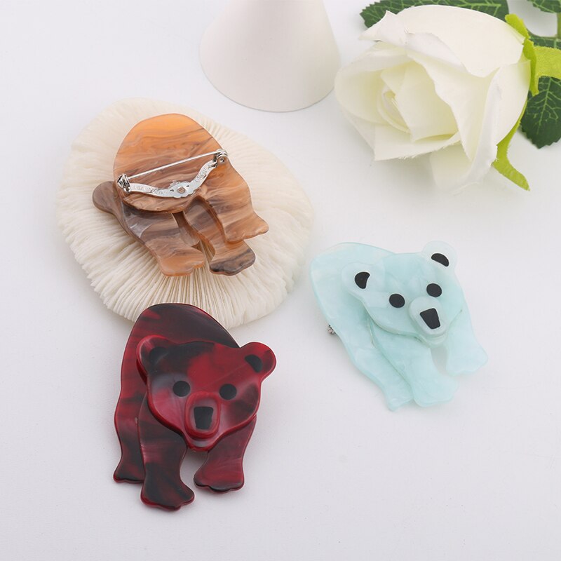 NYN – broche ours mignon bleu rouge blanc pour femmes et enfants , nouvelle fête d'anniversaire en acrylique, meilleurs de noël 5 couleurs