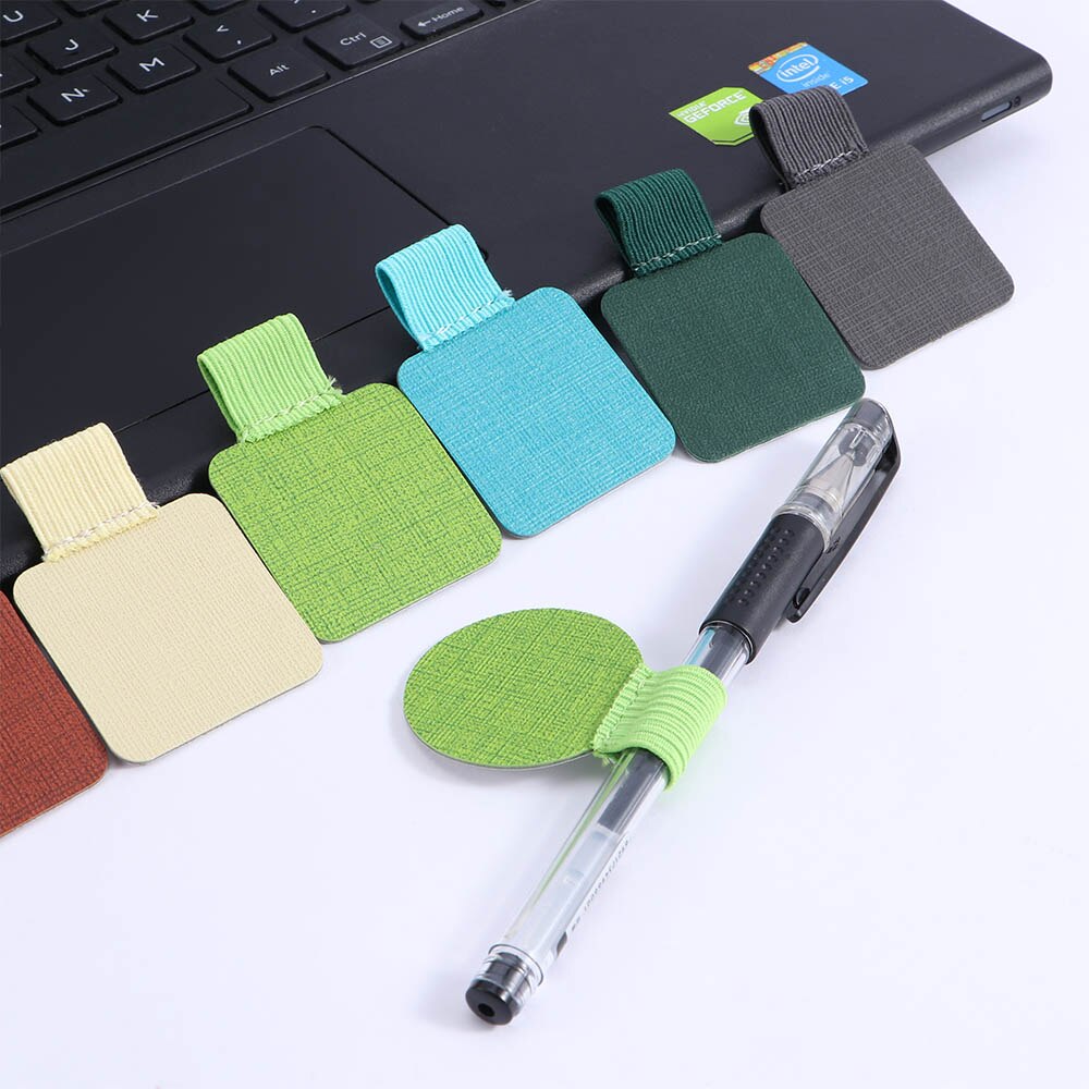 Porte-stylo autocollant 16 couleurs, pince à stylo en cuir, porte-crayon, boucle élastique pour carnets, journaux, presse-papiers, porta penne