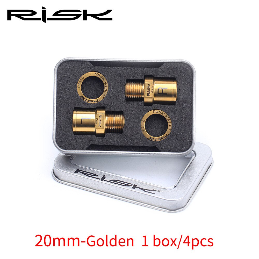 RISIKO Fahrrad Pedal Verlängerung Achse Verlängerung Abstandshalter Unterlegscheibe MTB Konverter Berg Rennrad Adapter Titan Legierung Schraube Ti Schrauben: 20mm golden einstellen