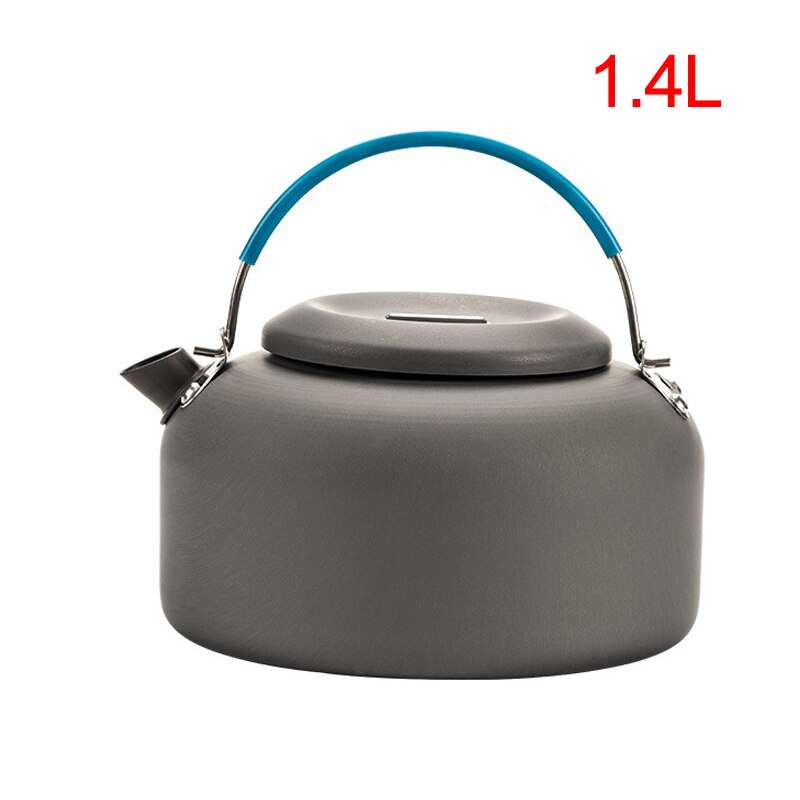 Outdoor Boiled Coffee Pot Lightweight Tableware Kettle Coffee Pot Aluminum Camping Teapot For Picnic Camping Hiking Backpacking: Blue 1.4L