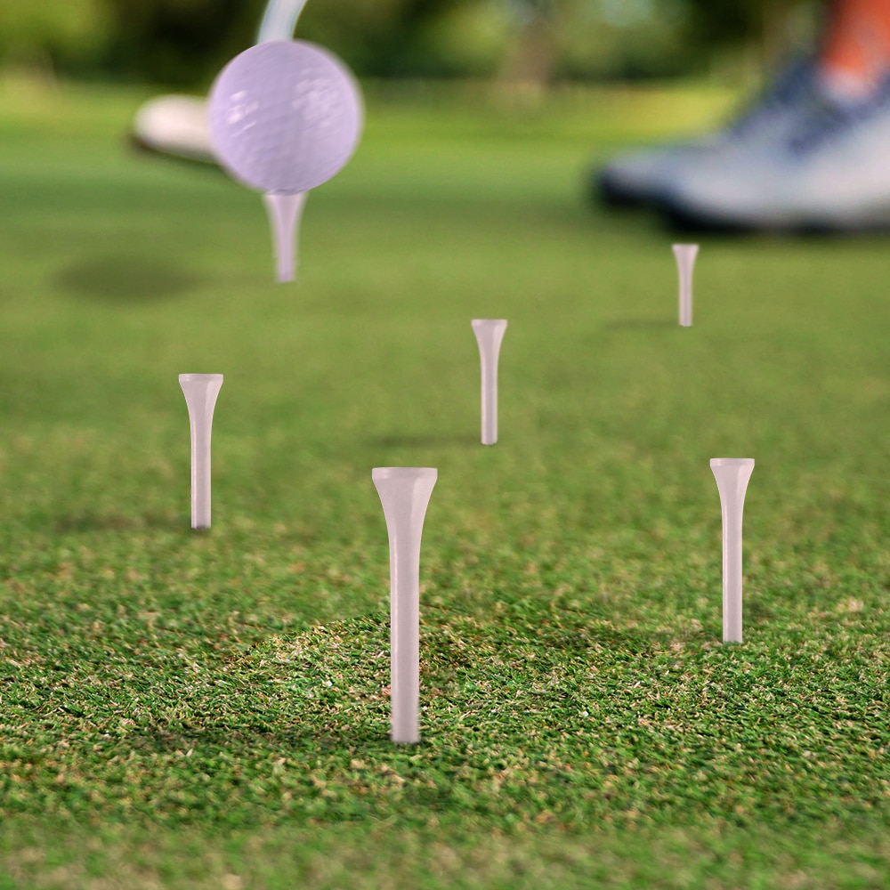 100Pcs Hard Wood Golf Tees for Golf Swing Practice Accessories Unbreakable Wooden Tee Golf Ball Training 42 54 70 83 mm White
