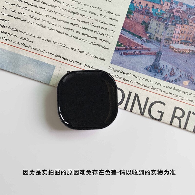 Solid Color Square Phone Holder Foldable Tablet Stand Socket Finger Fit Easy Grip Universal for iPhone 11 X XR Xiaomi note 9 pro: N09 Black