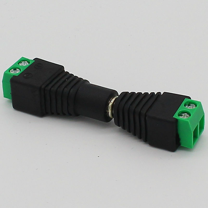 Ingen lödning 2.1 x 5.5mm ström dc-jack stickkontakt dc-kontakt hona + hane dc-kontakt jack adapter trådkontakt cctv-kontakt