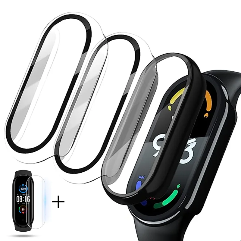 Funda de película de cobertura completa 3D para Xiaomi Mi Band 7 NFC 6 5 4 3 HD Protector de pantalla antiarañazos parachoques general para MiBand 7 6 5 4 Mi7