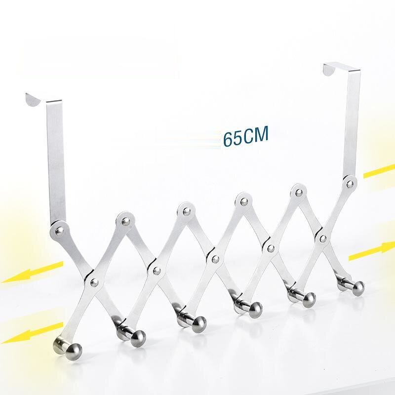 Deur Muur Kleerhanger Roestvrijstalen Intrekbare Vouwen Deur Achter Jas Haak Muur Kapstok Fellowship Voor Gasten: Bright 6 hook