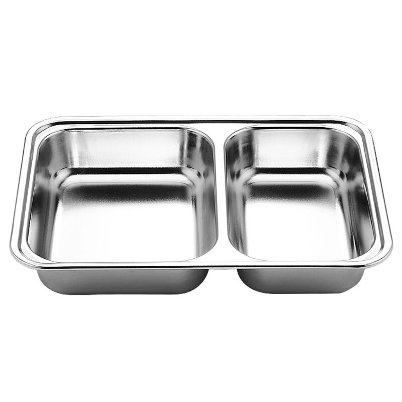 Stainless Steel Divided Dinner Tray Lunch Container Food Plate for School Canteen 3/5/4 Section