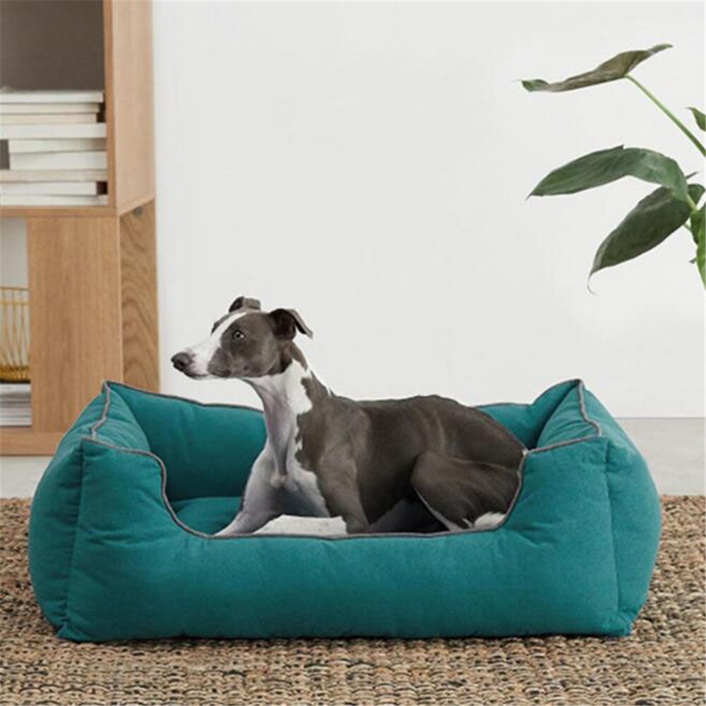 Dark Green Dog Bed Waterproof Can Be Washed and Washed, Pet Cats and Dogs Soft and Comfortable Thickened Large Sofa Bed: A / 65x50x23cm