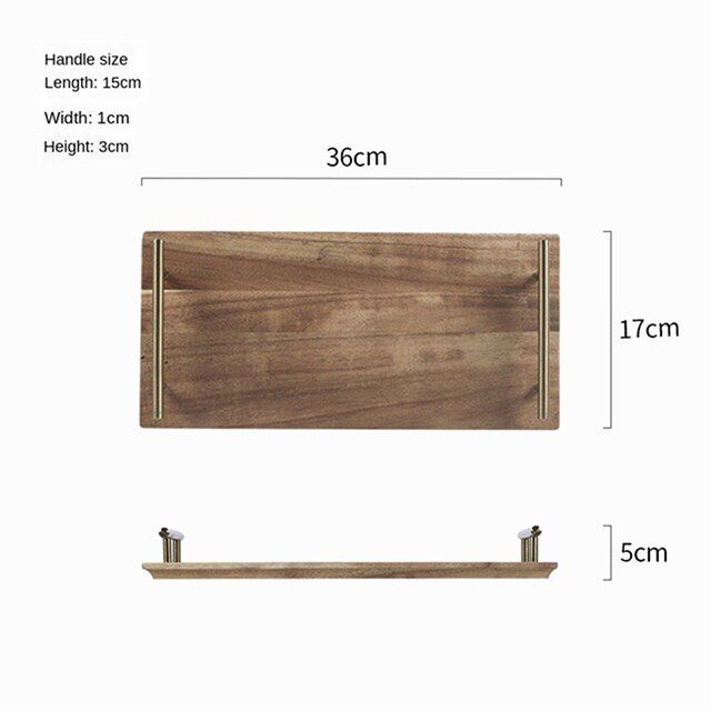 Træ opbevaringsplade middag plade retter sushi bøf dessert display plade service plade smykker bord opbevaring sushi plade: Midterste 17 x 36cm