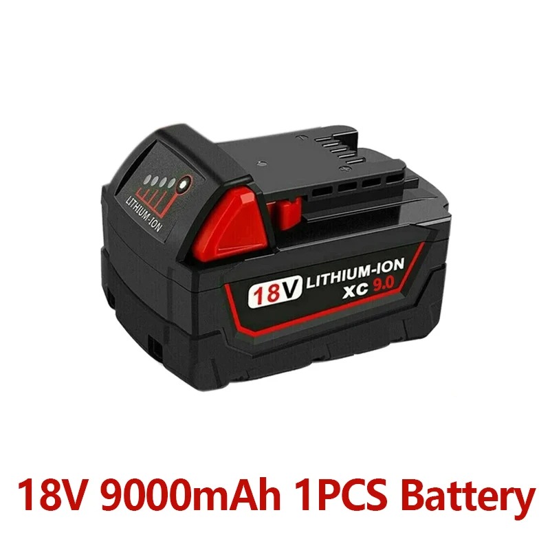 Batterie au Lithium 18V batterie Rechargeable originale 12Ah pour outil électrique Milwaukee M18 XC M18B2 M18B4 M18B5 Batteries avec chargeur: Or