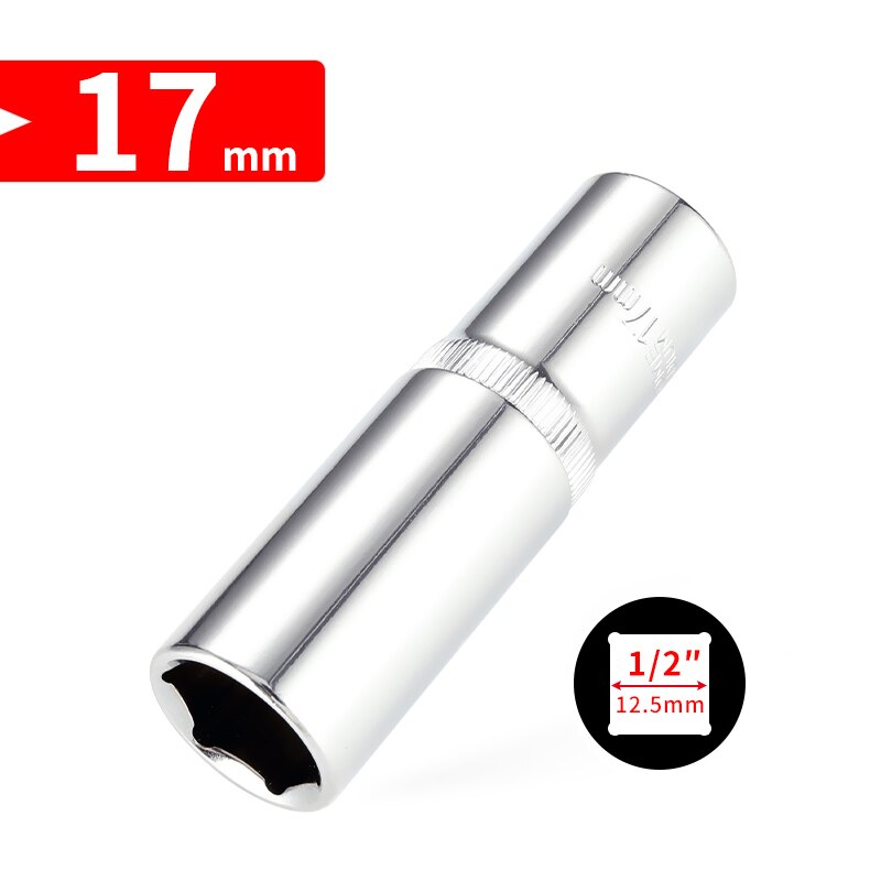 1/2 tommer  (12.5mm lengre hode 8-32mm cr-v pipenøkkelsett sekskantet skrallehode for bilreparasjonsverktøy: 17mm