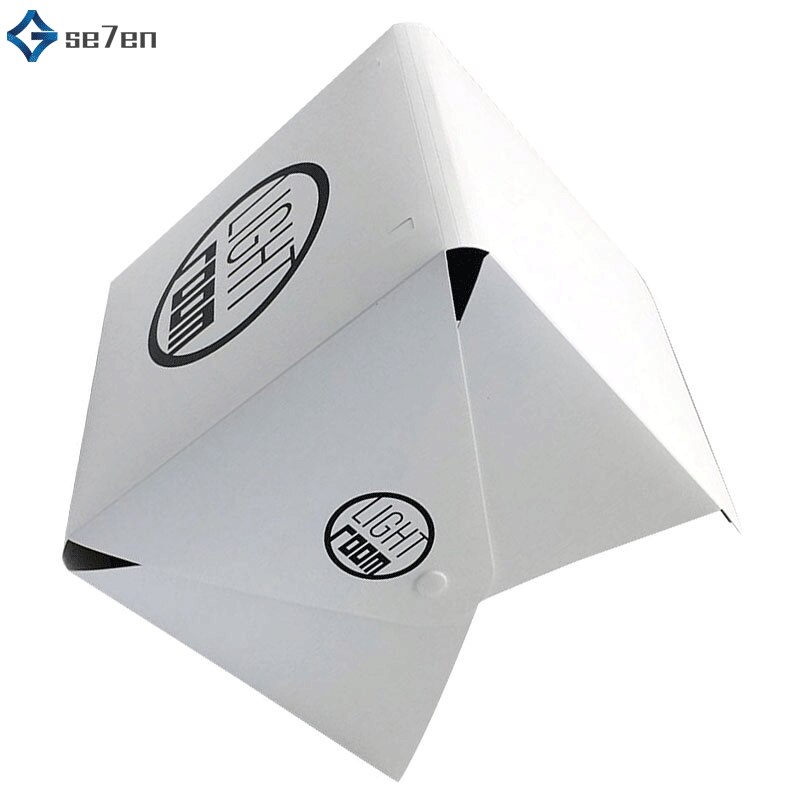Portable 23*24cm Mini Folding Studio Diffuse Soft Box Lightbox 2 LED Light Black White Photography Background Photo Studio box