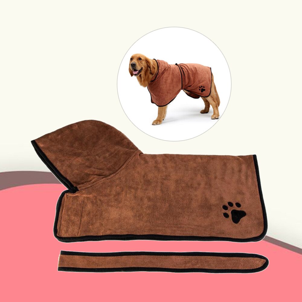 Pet Bath Towel - Microfiber - Quick Absorbent - Dog & Cat Drying Robe: XL