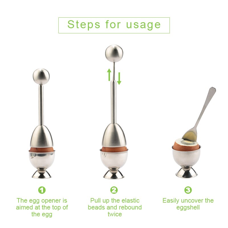 Topper egg cracker 304 aço inoxidável abridor de ovo criativo cortador ovo cozido cru aberto ferramenta cozinha criativa