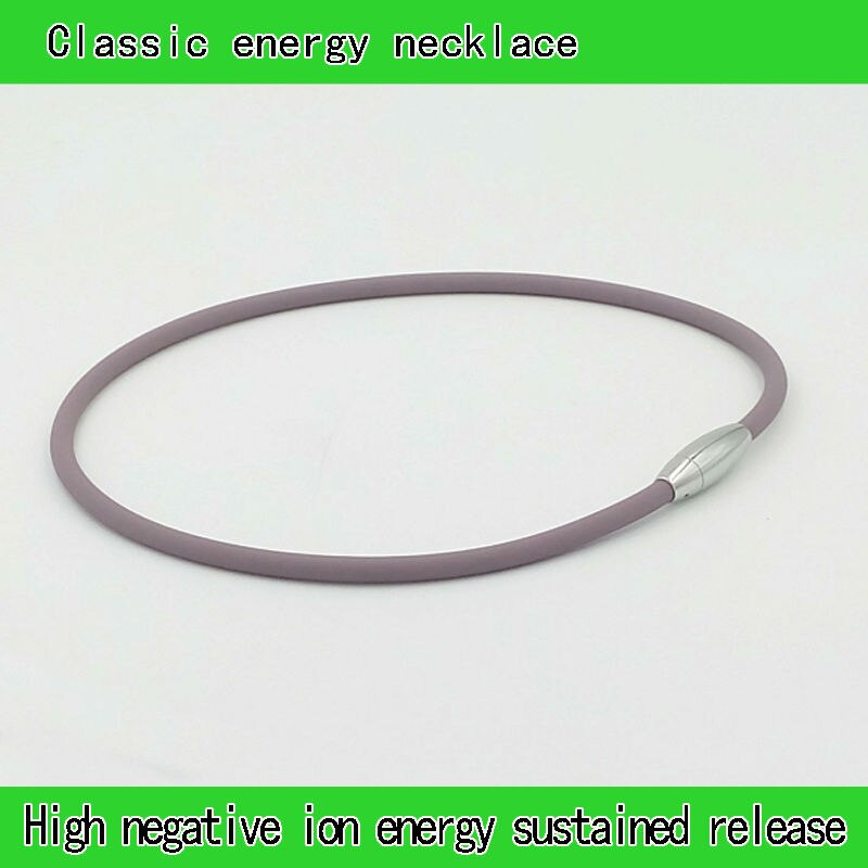 Germanium Titanium Anion Balance Stainess Steel Magnetic Buckle Sport Silicone Necklace