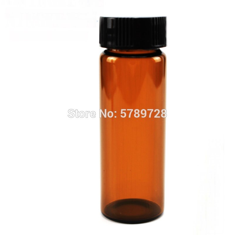 10pcs/lot Brown Glass Sample Bottle,Lab Essential oil bottle with plastic Screwcap PE Pad,Capacity 3/510/15/20/30/40/50ml