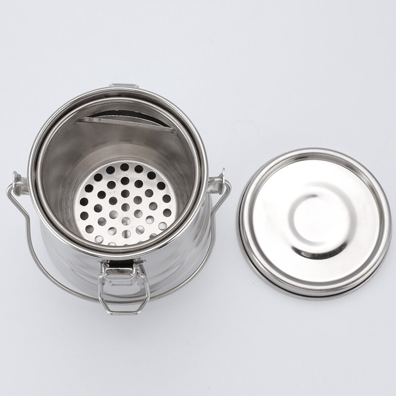 Stainless Steel Painting Palette Oil Paint Pot Single Double Hole Dipper Paint Brush Washer with Leak-Proof Art Painting Supply