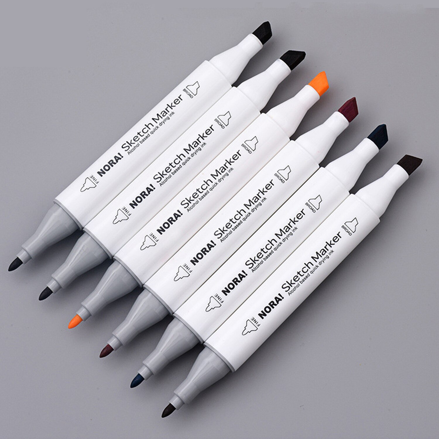 60pcs/set Art Markers Set Dual Headed Artist Sketch Oily Alcohol Manga Marker Art Supplies For Drawing