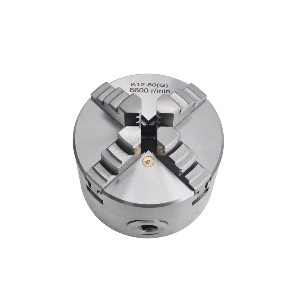 SANOU K12-80 4 Jaw Lathe Chuck Self-centering 80mm with Hardened Steel For Mini Lathe