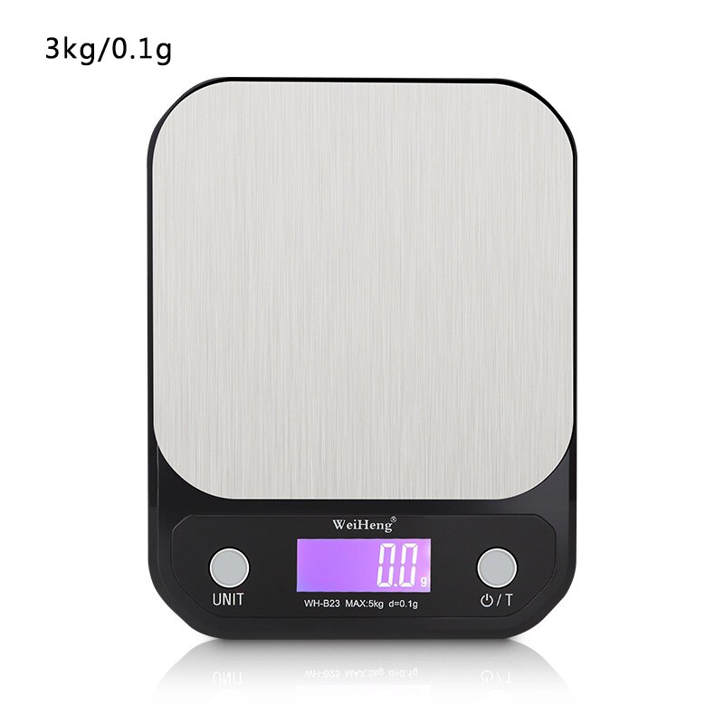 3kg/5kg/10kg/0.1g Precision Digital Scale LED Portable Electronic Kitchen Scales Food Balance Measuring ABS Weight Scale: 3kg-0.1g black