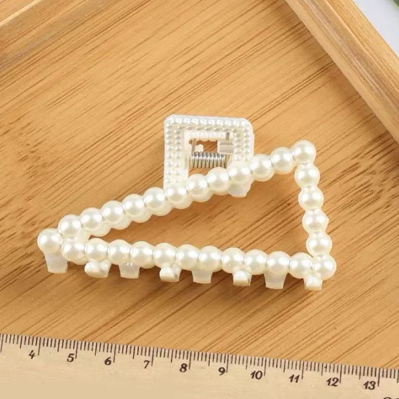 Horquilla con cuentas de perlas para mujer, pasadores geométricos bonitos para el pelo, pinzas para el pelo de cola de caballo, accesorios para el cabello, 2 uds.