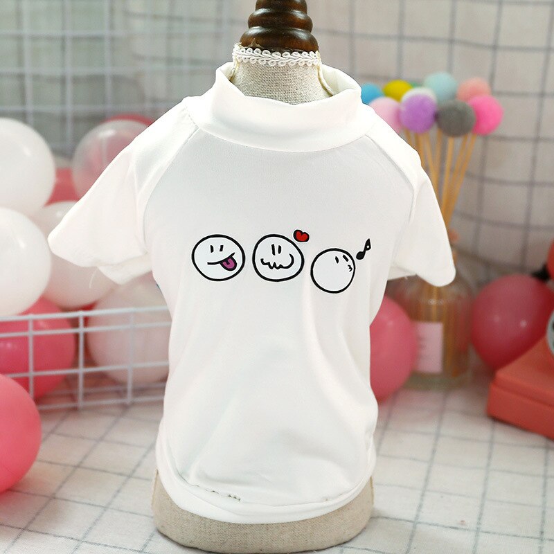 Wit Afdrukken Huisdier Kleding Voor Kleine Honden Katten Zomer Gezellige Puppy Kat Tshirt Hond Dierenarts Chihuahua Yorkies Shirts Huisdieren Kleding producten: Smiley / M
