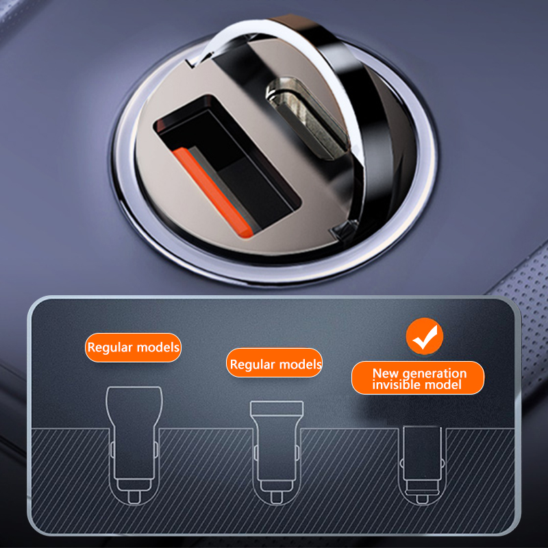100W Mini Car Charger QC3.0 PD with Charging cable Lighter Fast Charging for Xiaomi Samsung Huawei iPhone Car USB Type C Charger