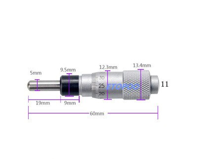 Outil de mesure à aiguille ronde plate, gamme argent 0-13mm 0-25mm 0-50mm 0.01mm, bouton de réglage moleté, mesure de la tête micromètre: 0-13mm round