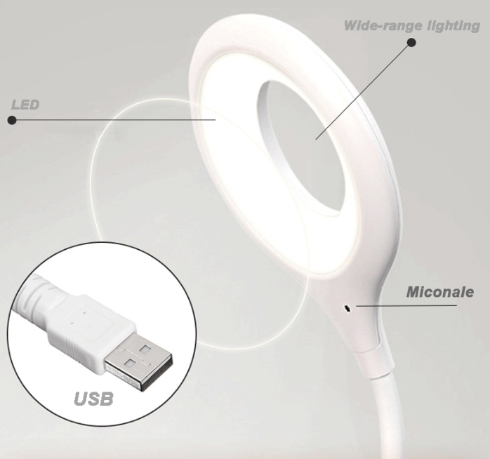 Lampada da scrivania USB pieghevole luci notturne illuminazione lampade da tavolo Plug-In luci da scrivania portatili protezione per gli occhi luce notturna da scrivania