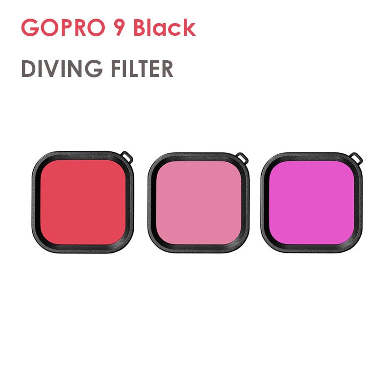 Waterdichte Behuizing Duiken Filter Voor Gopro Hero 9 Zwart Paars Roze Rood Lens Filter Voor Gopro 9 Zwart Accessoire
