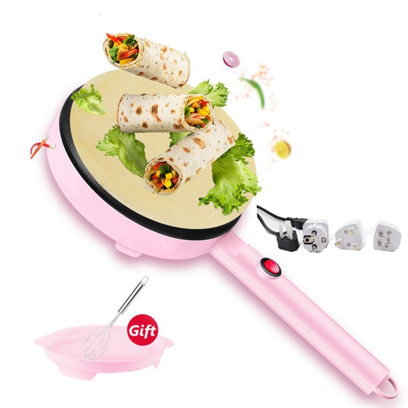 Crepé eléctrico de 220V y 700W máquina de tortitas para Pizza, plancha antiadherente para hornear, pan, pastel, máquina de cocina, herramientas para cocinar tarta