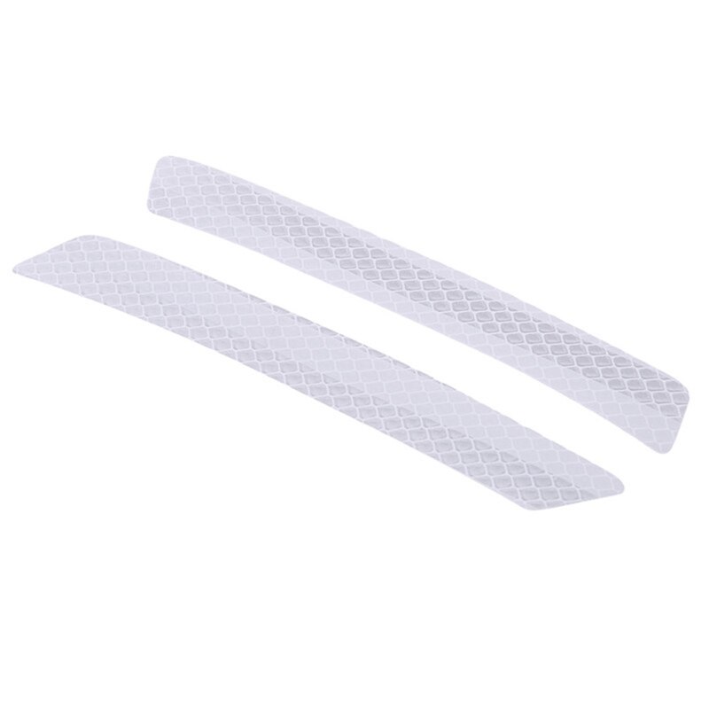 Auto Reflecterende Alarm Stickers Diamond Niveau Auto Styling Anti-Collision Stickers Voor Voorbumper En Achterbumper: white