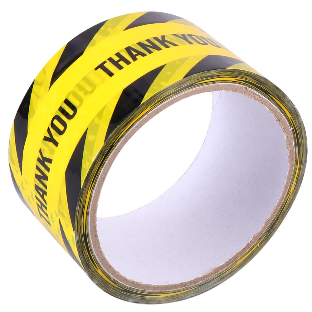 1 Roll Thank You Safety Tape Safe Self Adhesive Sticker Warning Tape Masking Tape Safety Stripes Tape for Walls Floors Pipes (Ye: Yellow  Thank you (w