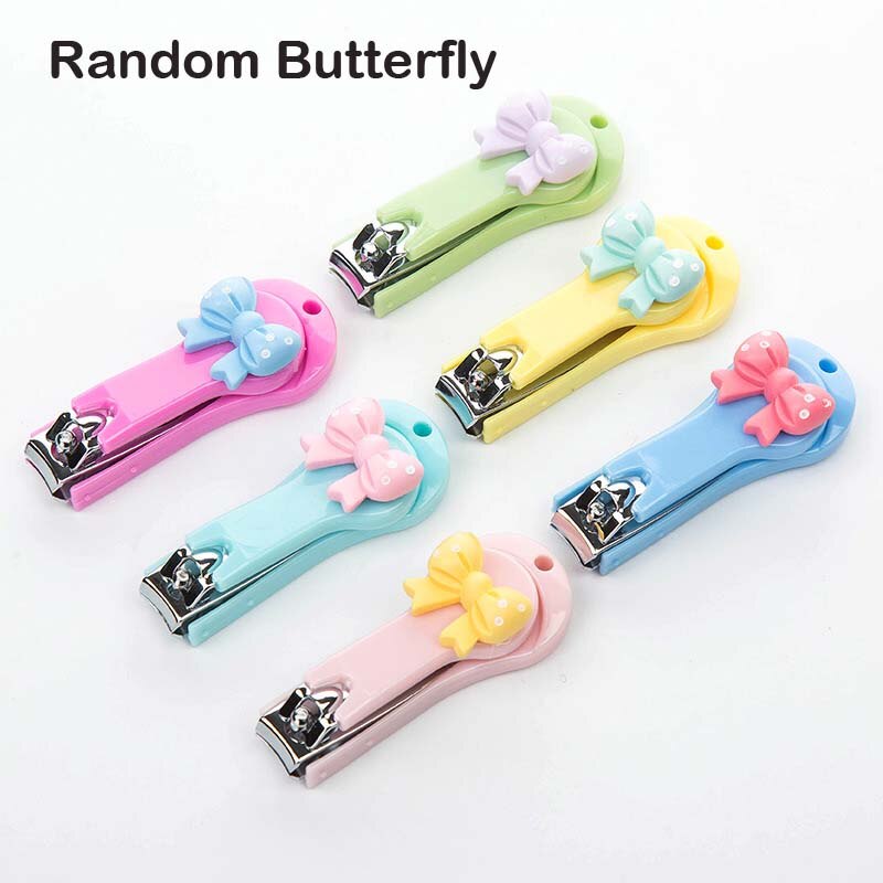 Coupe-ongles avec couvercle pour bébé, 1 pièce, couronne, enfants, doigts, orteils, outil de manucure, soins des ongles pour enfants: Random 1Pc Butterfly