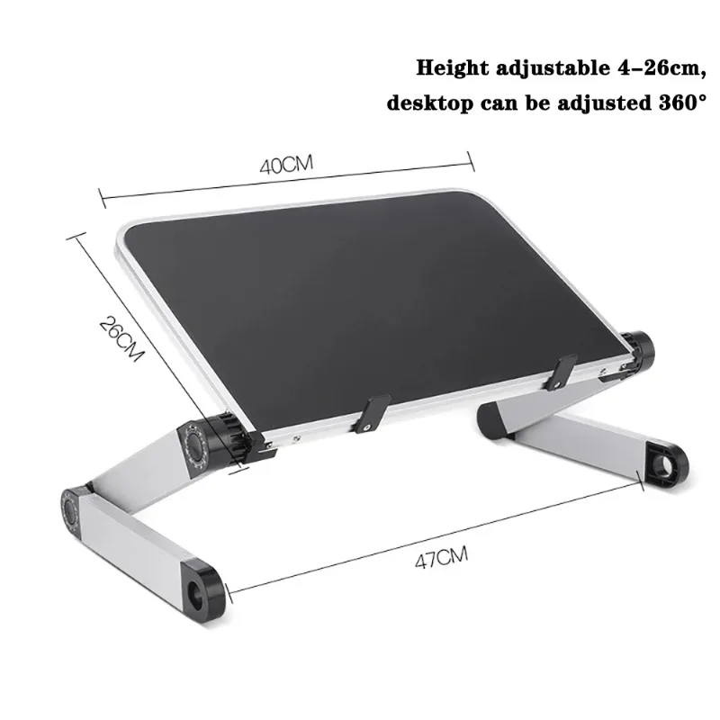 Soporte de mesa para ordenador, radiador de aluminio ajustable portátil, mesa ergonómica para ordenador portátil, soporte antideslizante plegable multifuncional: Pulir