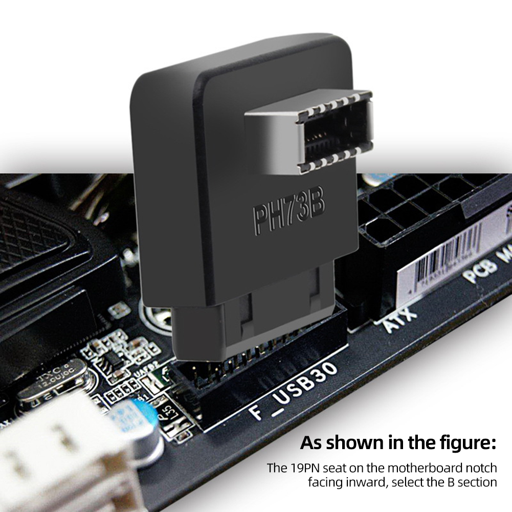 Usb 3.0 till 19/20p -e-adapter intern vertikal frontpaneladapter typ-c-insatsportkonverterare kontakt för datormoderkort
