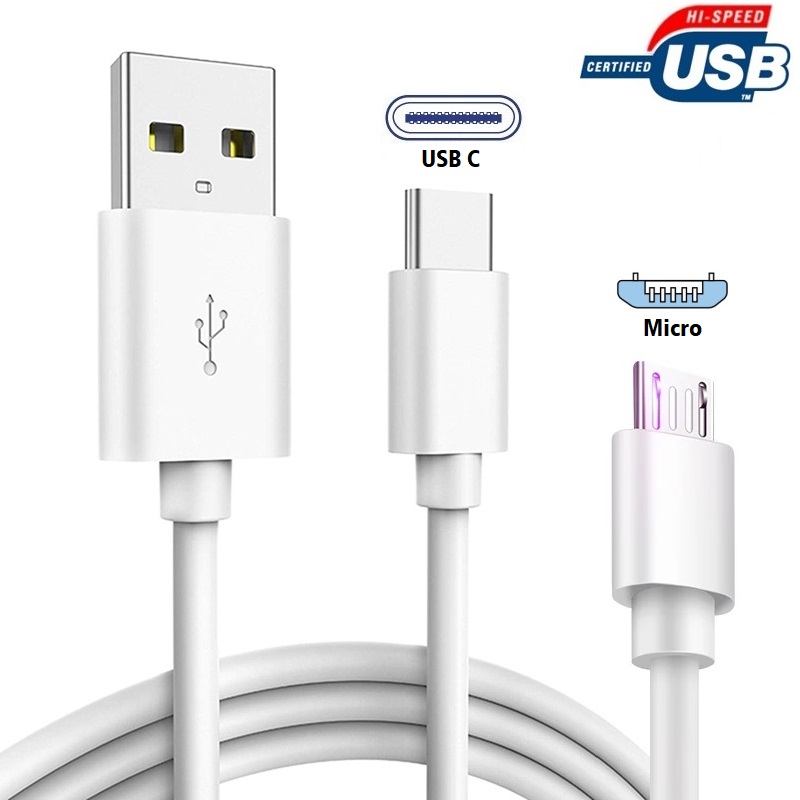 Usb Kabel Type C/Micro Kabel 5ft, 2 In 1 Data En Opladen Kabel Voor Mobiele Telefoon, laptop, Opladen Station, Power Bank, Tablet