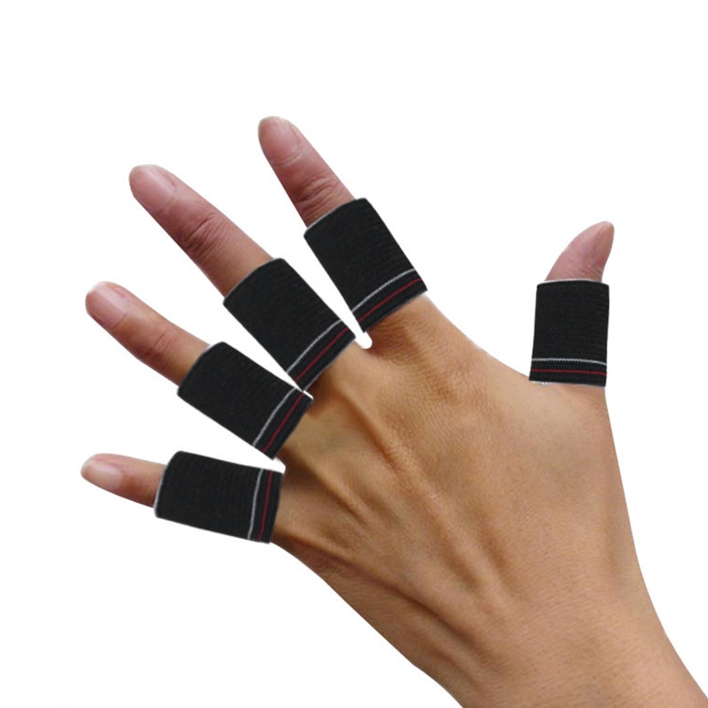 10 stk / sæt holdbar nylon finger ærmer vaskbar finger beskytter nyttige volleyball badminton sport beskyttende fingerspidsbeskyttelse: Default Title