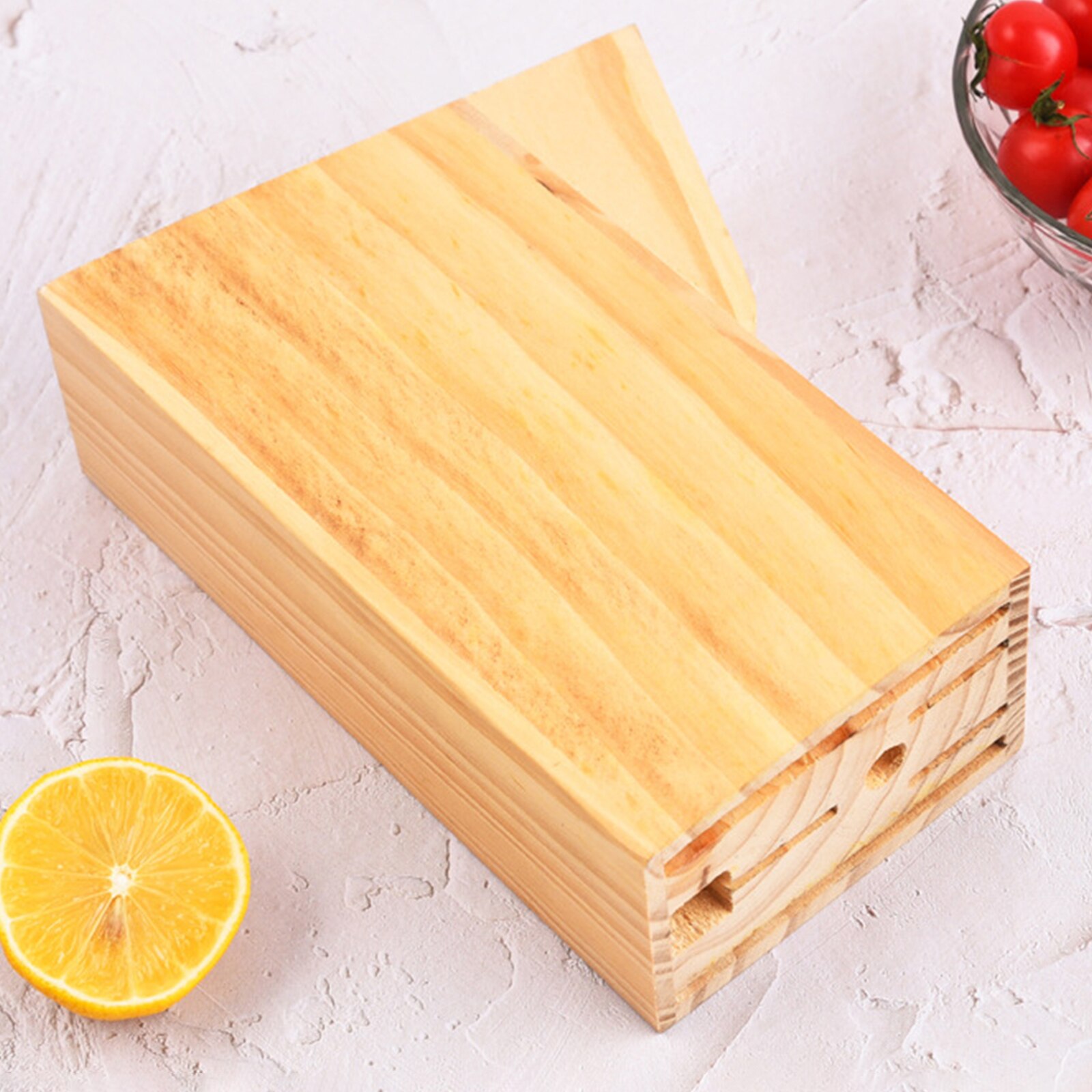 Universal Wooden Knife Block Holder Functional Bamboo Knife Block Stand Knives Storage Box Organizer Kitchen Accessories Tool