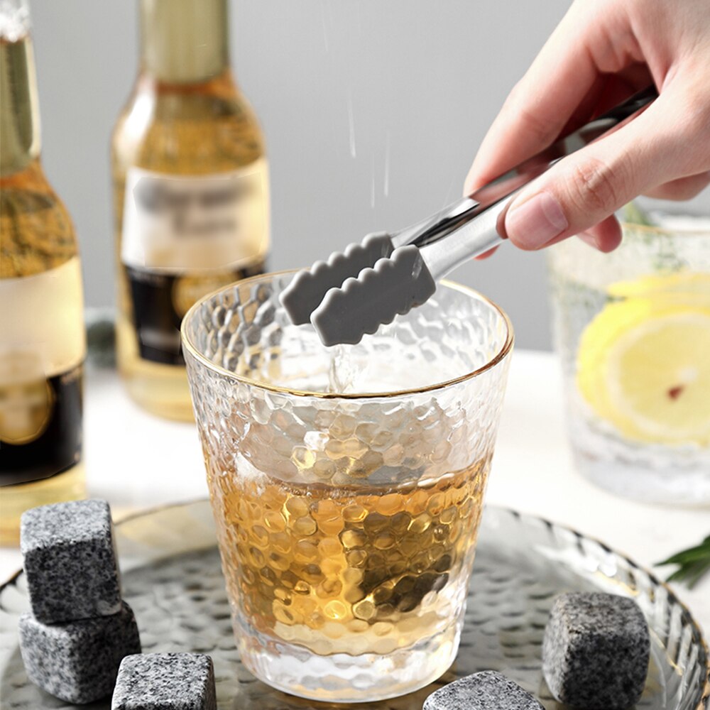 Whiskey Stones Set 9 Granite Whiskey Chill Rocks with Wooden Box and Velvet Bag Wine Stones Reusable Wine Chillers Whisky Stones