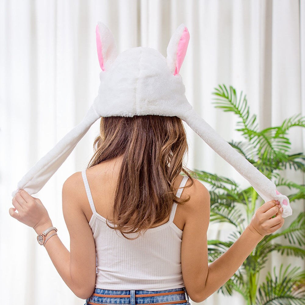 Afslappet smuk sød kanin hat shake move ører dyr cosplay kostume legetøj fødselsdag douyin gifs